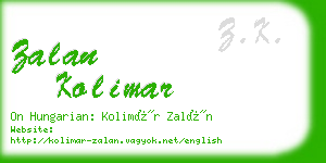 zalan kolimar business card